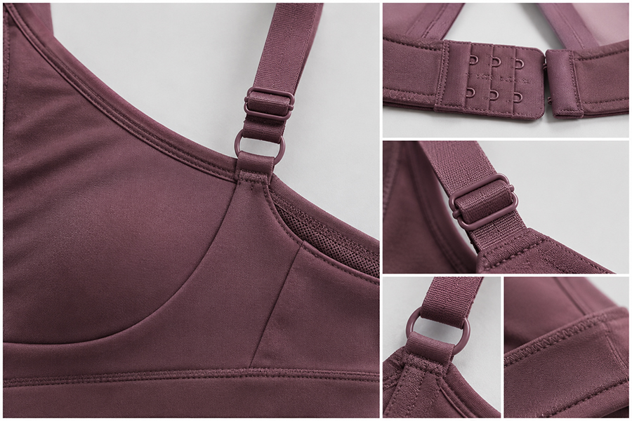 Sports bra adjustable hardware detail