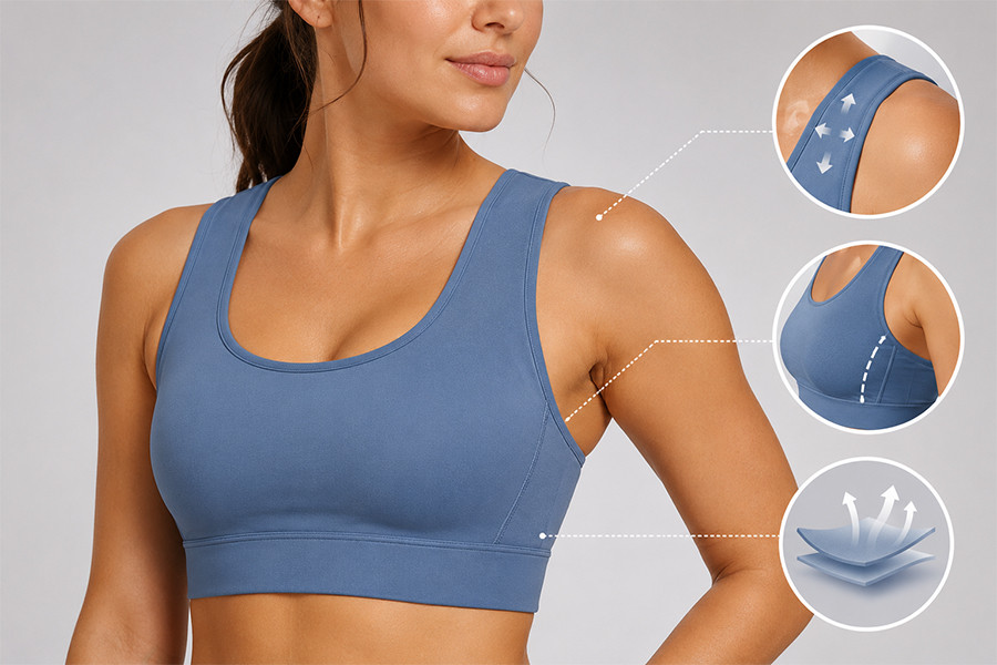 Sports Bra Construction Engineering: Straps, Underband, Neckline and Back Design