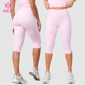 Custom High Waist Calf Length Capri Leggings for Women's Activewear Brands