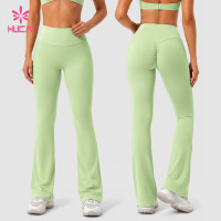 Custom High Rise Flare Leggings with Back Pleat - OEM Wholesale Supply