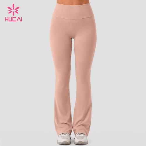 Custom High Rise Flare Leggings with Back Pleat - OEM Wholesale Supply
