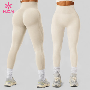 Custom Ribbed Knit High Waist Leggings for Fitness and Lifestyle Brands