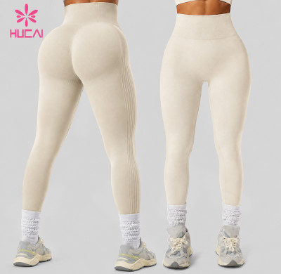 Custom Ribbed Knit High Waist Leggings for Fitness and Lifestyle Brands