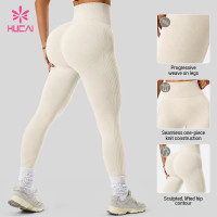 Custom Ribbed Knit High Waist Leggings for Fitness and Lifestyle Brands
