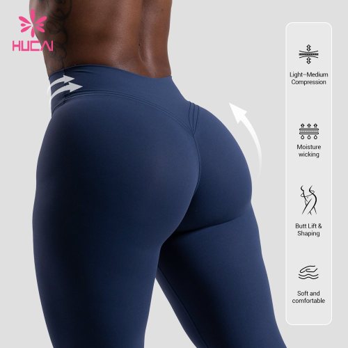 Custom High Rise V-Contour Waist Gym Leggings for Private Label Brands