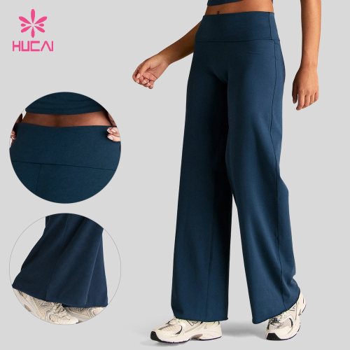 Custom Wide Leg Fold Over Waistband Lounge Leggings - Wholesale Supply