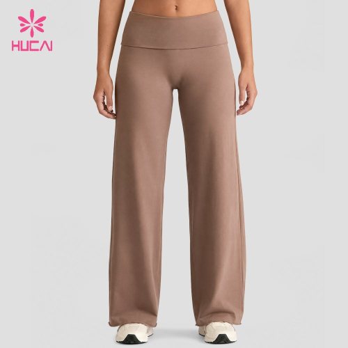 Custom Wide Leg Fold Over Waistband Lounge Leggings - Wholesale Supply