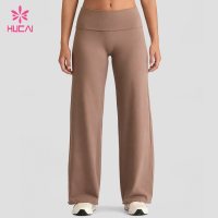 Custom Wide Leg Fold Over Waistband Lounge Leggings - Wholesale Supply