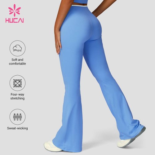Custom Low Rise Flare Leggings with Contrast Drawstring for OEM Buyers