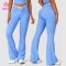 Custom Low Rise Flare Leggings with Contrast Drawstring for OEM Buyers