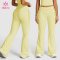 Custom Fold Over Waist Flare Leggings with Side Ties - Bulk Orders