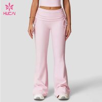 Custom Fold Over Waist Flare Leggings with Side Ties - Bulk Orders