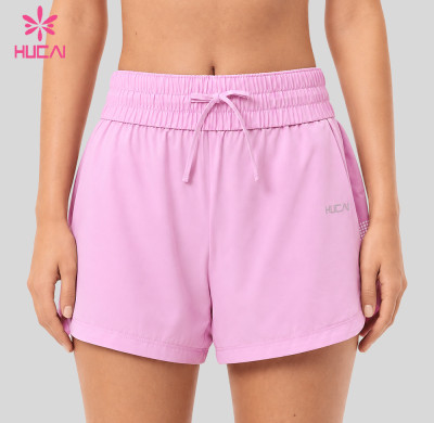 Custom High Waist Flowy Running Shorts with Side Zip Pocket for Training Labels