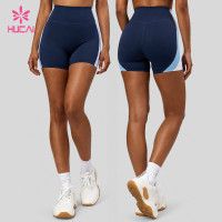 Custom Colour Block Biker Shorts with No Front Seam - Private Label Supply