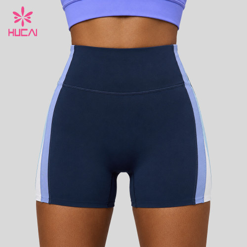 Custom Colour Block Biker Shorts with No Front Seam - Private Label Supply