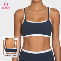 Custom Double Layer Strap Contrast Sports Bra for Private Label Brands