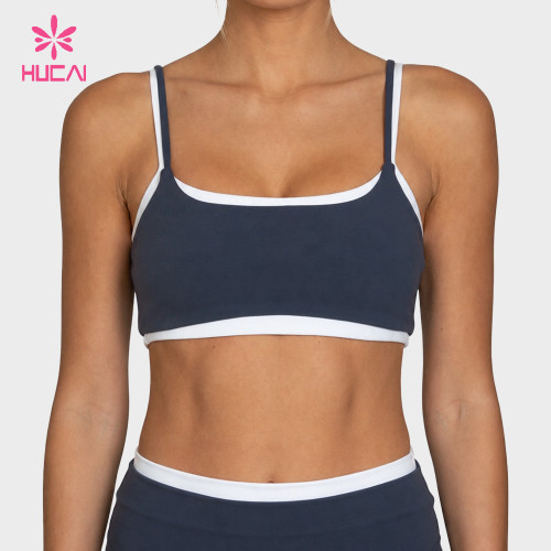 Custom Double Layer Strap Contrast Sports Bra for Private Label Brands