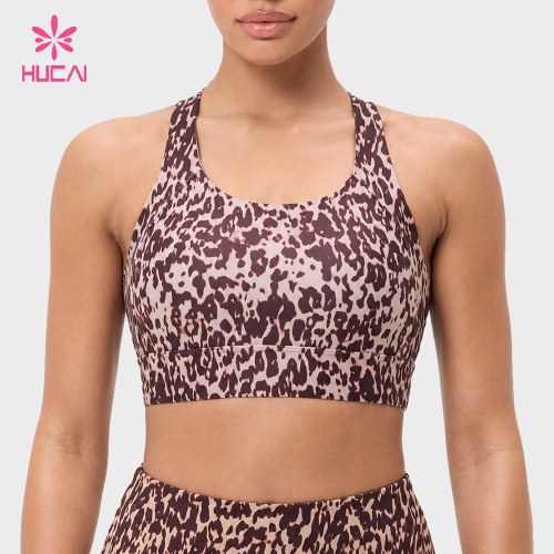 Custom Printed Mesh Back Cut-Out Sports Bra for Activewear Labels