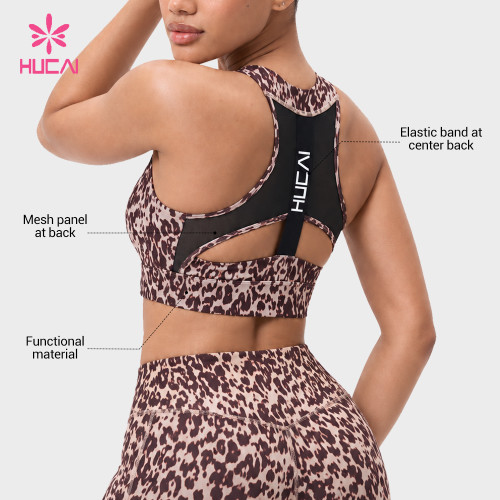 Custom Printed Mesh Back Cut-Out Sports Bra for Activewear Labels