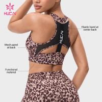Custom Printed Mesh Back Cut-Out Sports Bra for Activewear Labels