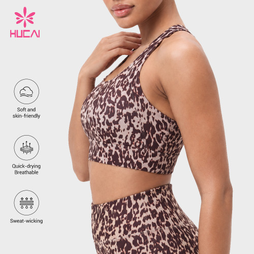 Custom Printed Mesh Back Cut-Out Sports Bra for Activewear Labels