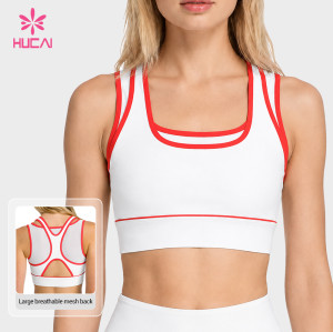 Custom Square Neck Contrast Trim Sports Bra - Wholesale Supply for Labels