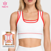 Custom Square Neck Contrast Trim Sports Bra - Wholesale Supply for Labels