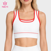 Custom Square Neck Contrast Trim Sports Bra - Wholesale Supply for Labels