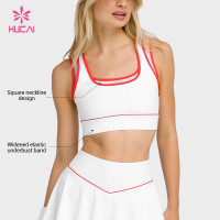 Custom Square Neck Contrast Trim Sports Bra - Wholesale Supply for Labels