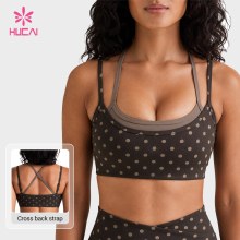 Custom Double Layer Polka Dot Sports Bra for Private Label Orders