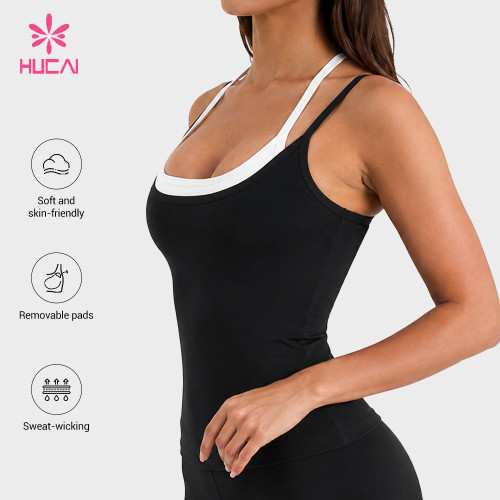 Custom Longline Vest Sports Bra with Contrast Inner Layer for Brands