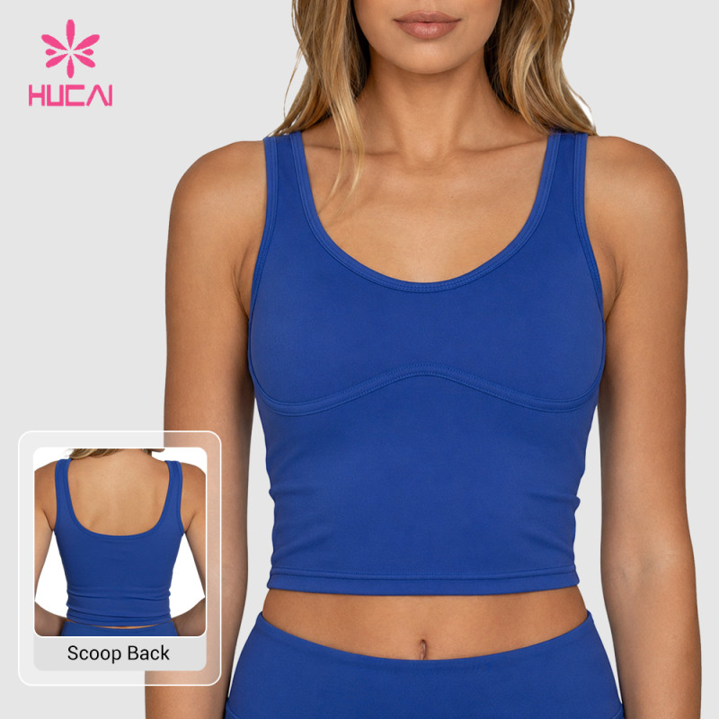 Custom Lined Mid-Length Bra Top with Arc Seam for Yoga and Studio Labels