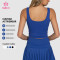 Custom Lined Mid-Length Bra Top with Arc Seam for Yoga and Studio Labels