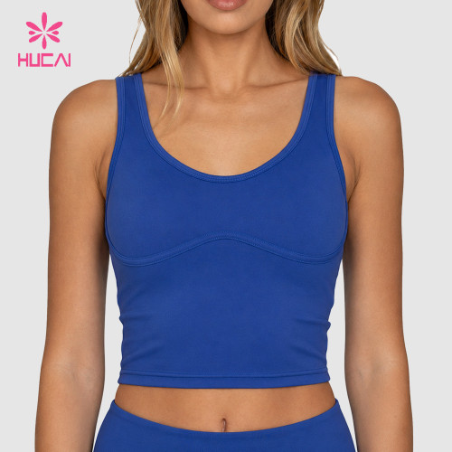 Custom Lined Mid-Length Bra Top with Arc Seam for Yoga and Studio Labels