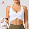 Custom Ruched Front Racerback Sports Bra - OEM Service for Labels