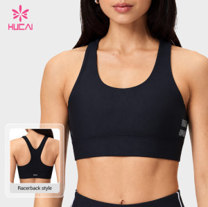 Custom Racerback Sports Bra with Side Mesh Vents for OEM Bulk Orders