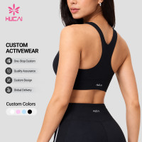 Custom Racerback Sports Bra with Side Mesh Vents for OEM Bulk Orders