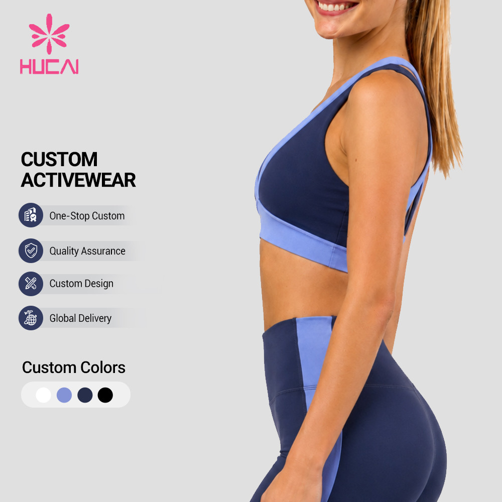 Custom sports bra with custom colour swatch strip and service panel