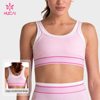 Custom Double Layer Colour Block Bra with Extended Underband for Label Programs