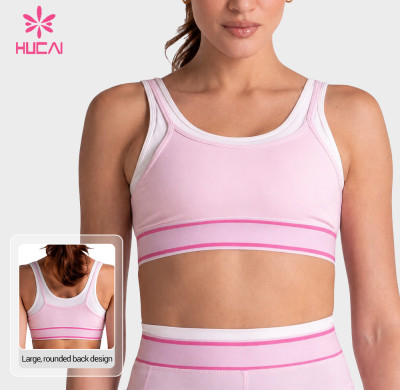 Custom Double Layer Colour Block Bra with Extended Underband for Label Programs
