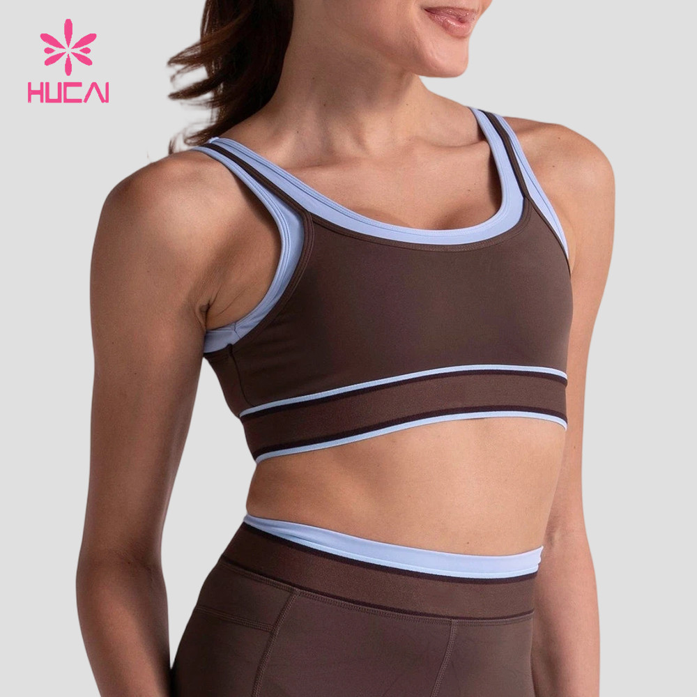 Custom pink colour block bra showing the extended underbust band and contrast stripe