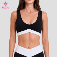Custom Cross Band Contrast Sports Bra - ODM Development for Labels