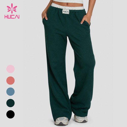 Custom Wide Leg Sweatpants with Double Layer Waistband - ODM Service