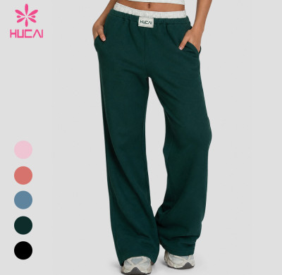 Custom Wide Leg Sweatpants with Double Layer Waistband - ODM Service