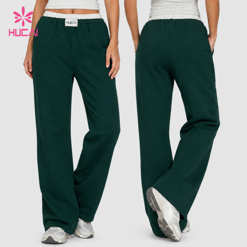 Custom Wide Leg Sweatpants with Double Layer Waistband - ODM Service