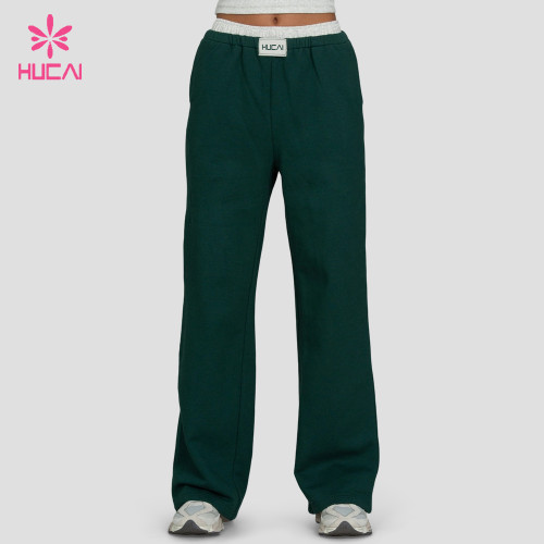 Custom Wide Leg Sweatpants with Double Layer Waistband - ODM Service