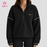 Custom Quarter Zip Fleece Jacket with Drop Shoulder for Activewear Brands