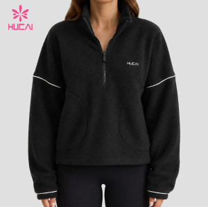 Custom Quarter Zip Fleece Jacket with Drop Shoulder for Activewear Brands
