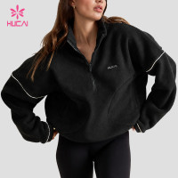 Custom Quarter Zip Fleece Jacket with Drop Shoulder for Activewear Brands