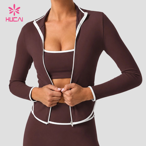 Custom Contrast Trim Track Jacket for Private Label Sportswear Lines
